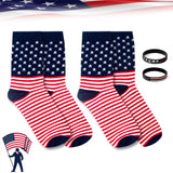 2 Pair Trump American Flag Presidential Election Patriot Print Cotton Crew Socks