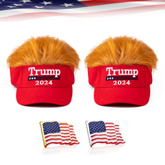 2x One Size Trump MAGA Take America Back Republican 2024 Cap Patriotic Gift