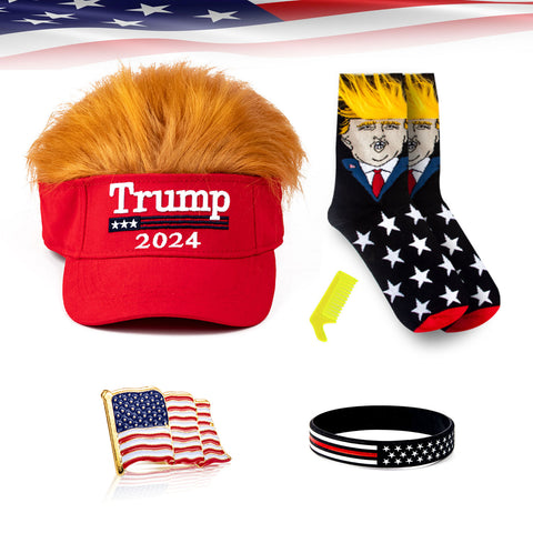 Trump 2024 Set MAGA Hat Cap Take America Back Crew Socks Patriots Novelty Gifts