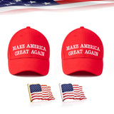 2x One Size Trump MAGA Take America Back Republican 2024 Cap Patriotic Gift