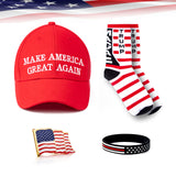 Trump 2024 Set MAGA Hat Cap Take America Back Crew Socks Patriots Novelty Gifts