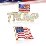 2x Trump 2024 American Flag Make America Great Again Label Brooch Pin Unisex