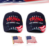 2x One Size Trump MAGA Take America Back Republican 2024 Cap Patriotic Gift