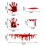 Red Bleeding Blood & Blood Dripping Hand Pre-Cut Horror Stickers Universal Fit