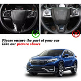 Red + Carbon Fiber Texture Inner Steering Wheel Cover Trim For Honda Civic 16-21