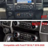 6pcs Centre Console AC Climate Control/Radio Volume Tune Switch Knob Surrounding Ring Decoration Covers Compatible with Ford F150 XLT 2016-2020 (Blue)