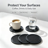 4PCS Honeycomb Car Cup Coaster Anti-Slip Rubber Console Drink Holder Pad 7cm