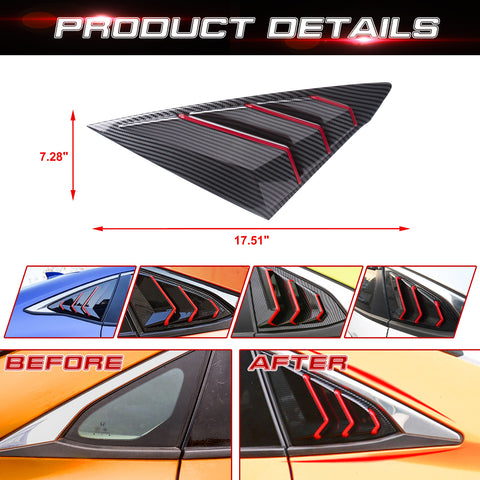 Carbon Fiber ABS Exterior Door Handle Side Mirror Cover Trim For Civic 22-23