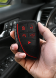 x xotic tech Silicone Smart Key Fob Cover Case Protector Gray w/Red Trim Fits Chevrolet Silverado 1500 2500HD 3500HD, Tahoe, Suburban & GMC Sierra, Yukon 5-Button Keyless Entry Remote Key Holder