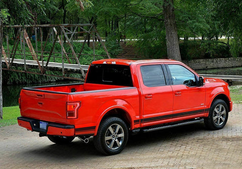 Vinyl Stripe Decal Car Body Rocker Side Skirt Sticker for Ford F-150 2015-2018 Glossy Black