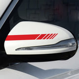 Auto Exterior Decor Front Hood Fender + Rear View Mirror Overlay Stickers Kit