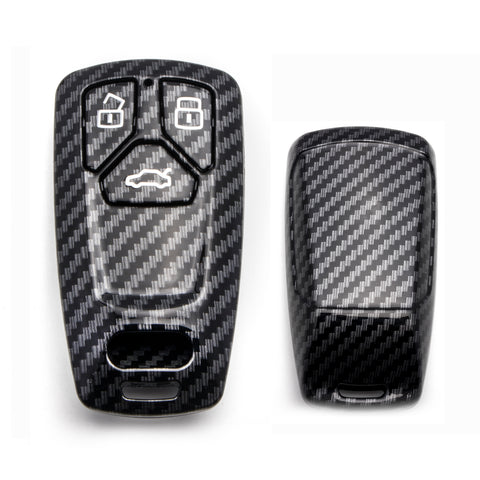Glossy Carbon Fiber Style Key Fob Cover Keyless Remote Control Key Protective Hard Shell Case for Audi A3 A4 A5 A6 Q5 Q7 TT TTS S4 S5 RS4 RS5 R8