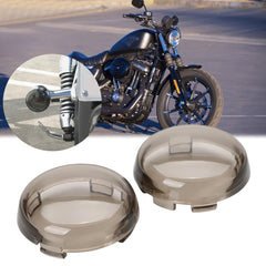 2x Smoked Turn Signal Light Lens Covers Fits For Harley Davidson Electra Glide