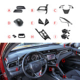 Carbon Style AC Air Vent Console Strip Gear Shift Panel Trim For Camry 2018-2024