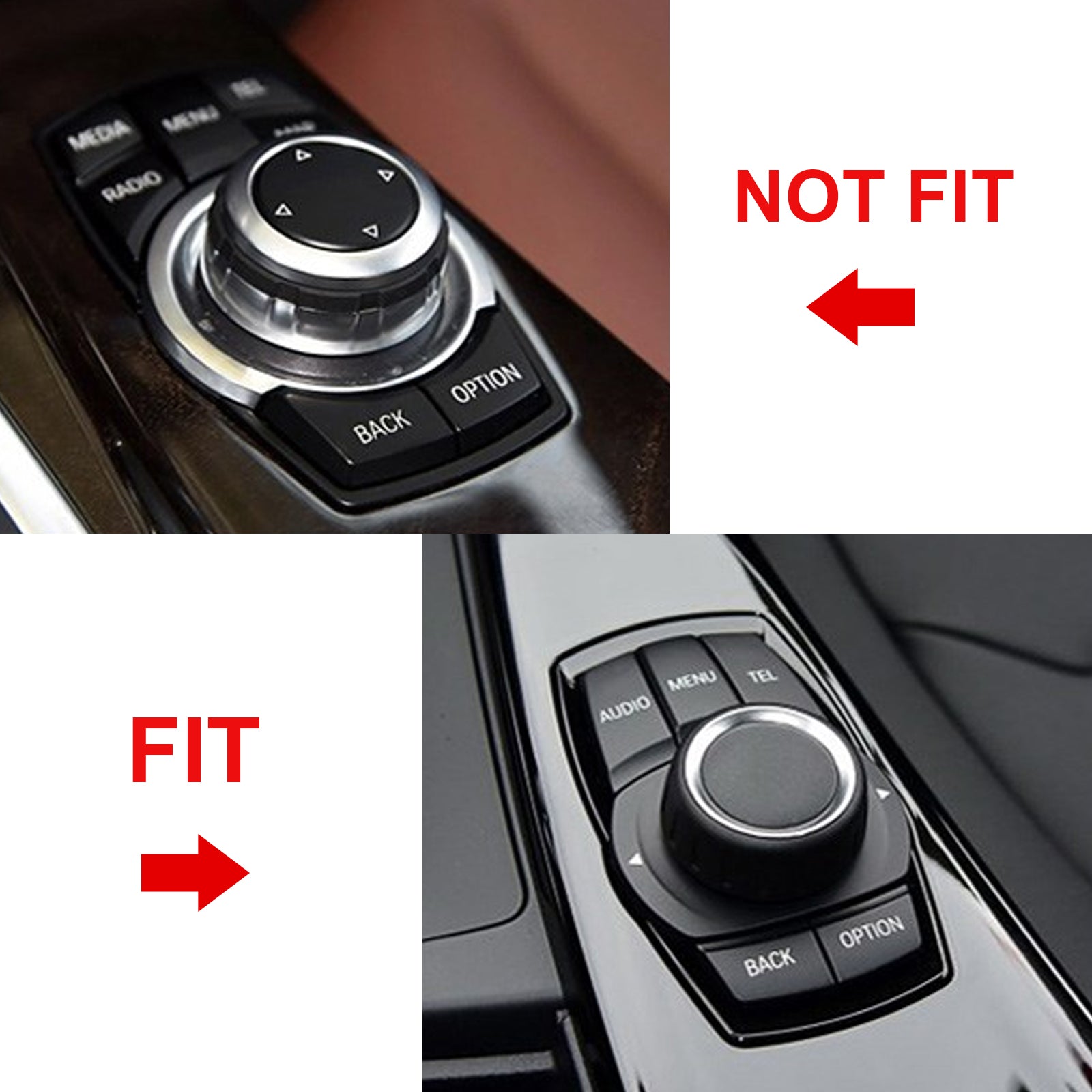 Silver Multi-Media IDrive Button Cover Decor Trim For BMW 1 2 3 4