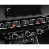 5PCS Centre Console AC Air Vent Knob Trim + GPS Navigation Knob Ring Cover Decoration Combo Kit Compatible with Honda Civic 11th Gen 2022 (Red)