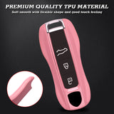 Gloss Pink Remote Key Fob Cover Holder For Porsche Cayenne Panamera 2018-up