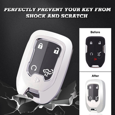 Soft Full Cover Remote Control Smart Key Case Protector For GMC Sierra 1500 2500 3500 2019-up