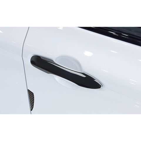 Glossy Black Smart Door Handle+Door Edge Protect Trim For Toyota Camry 2018-2024