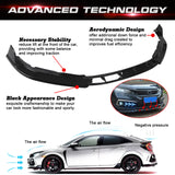 Front Bumper Lip Chin Spoiler Diffuser Splitter Guard Body Kit, Glossy Black, Compatible with Honda Civic Sedan 2019-2021