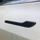 Carbon Fiber Door Handle + Door Edge Guard Cover Trim For Tesla Model 3 2017-2024 & Model Y 2020-up