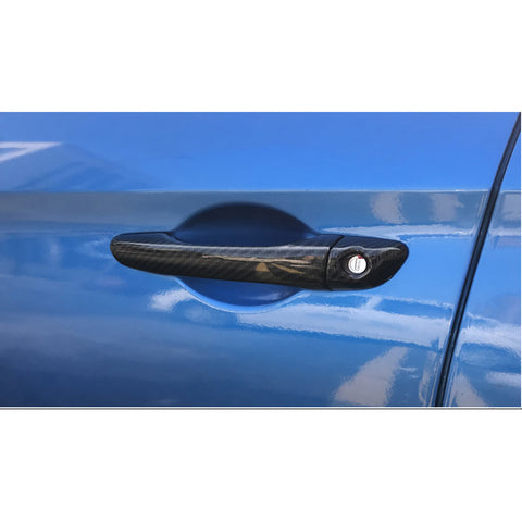 Carbon Fiber Style Door Handle+Door Edge Guard Trim For Hyundai Elantra 2017-20