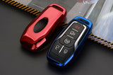 Metallic Red Remote Key Fob Cover TPU Case For Ford Lincoln 4/5-Button keyless