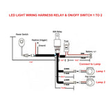 5202 PSX24W 2504 Relay Harness Wire & ON/OFF Switch For Fog light LED Work Light