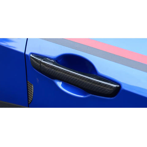 Carbon Fiber Style Door Handle+Door Edge Protect Trim For Honda Civic 2016-2021