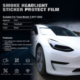 2Pcs PVC Sporty Race Style Front Headlight Tint Film For Tesla Model 3 2017-22