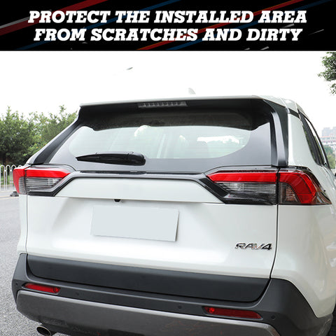 Exterior Rear Trunk Lid Tailgate Upper Lip Strip Protector Cover For Toyota RAV4 19-21, Carbon Fiber Texture