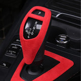 Red Suede Leather Gear Shift Knob Cover For BMW 2 3 4 series F20 F22 F30 F32 F33