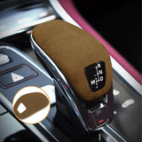 Brown Alcantara Suede Leather Gear Shift Knob Cover For Porsche Panamera 2018-up