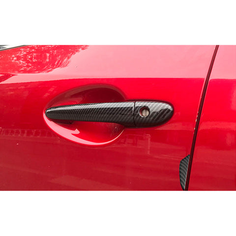 Carbon Fiber Style Door Handle+Door Edge Protect Trim For Ford Edge 2007-2010