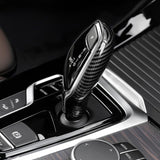 For BMW 3 4 5 7 Series X3 Carbon Fiber Black Gear Shift Knob Shell Cover Trim