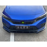 Front Bumper Lip Spoiler Body Kit Glossy Black For 2022+ Honda Civic 11th Sedan