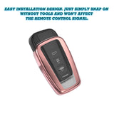 Pink Smart Keyless Remote TPU Case For Toyota Camry,Prius,C-HR,86 etc 2017/18+