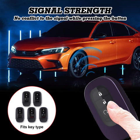 Purple Black Soft TPU Full Protect Remote Smart Key Fob Cover For Honda Accord Civic 2022