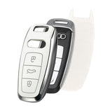 White TPU Full Seal Keyless Entry Key Fob Cover For Audi A3 A6L Q7 E-Tron S3 RS7