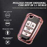 Pink Full Protect Remote Smart Key Fob Cover Case Compatible with Chevrolet Camaro, Cruze, Equinox or Buick Allure, Encore, Lacrosse or GMC Terrain etc. (4-Buttons Key)