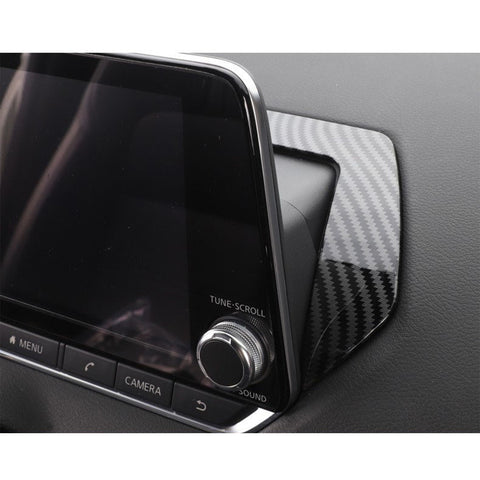Interior Dashboard GPS Navigation Screen Frame Cover Trim, Carbon Fiber Pattern, Compatible with Nissan Sentra 2020-2022