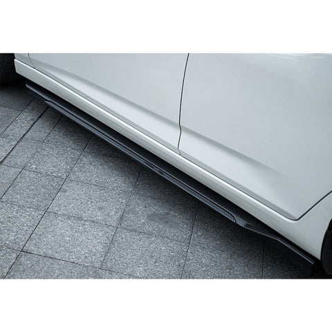 Car Lower Side Skirts Protect Rocker Panel Splitter Winglets Diffuser Bottom Line Extension Body Universal Fit Most Vehicles, 8Pcs/Set (Carbon Fiber Pattern) 85.8 Inch/2.18M