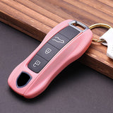 Gloss Pink Remote Key Fob Cover Holder For Porsche Cayenne Panamera 2018-up