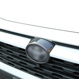 Front Grille Logo Frame Cover Trim Compatible with Toyota RAV4 2019-2024(Carbon Fiber Pattern)