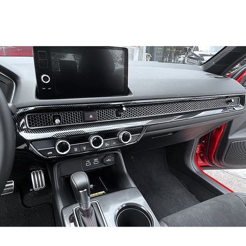 2x Carbon Fiber Pattern Dashboard AC Air Outlet Cover Trim For Honda Civic 2022