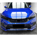 Glossy Black Front Hood Bumper Grille Upper Strip Cover For Civic 11th Gen 2022+