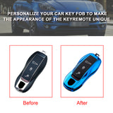 Gloss Blue Hard Keyless Entry Key Fob Skin 3 Buttons For Cayenne Panamera Boxster Cayman