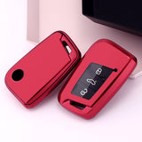 Red TPU Full Protect Remote Smart Key Fob Cover For Volkswagen B8 Atlas Jetta CC