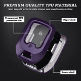 Purple Black Soft TPU Full Protect w/Button Key Fob Cover w/Keychain For Chevy GMC Yukon/XL/Denali