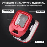 Red Soft TPU Full Covered w/Button Key Fob Cover For GMC Yukon/XL/Denali 2015-2020